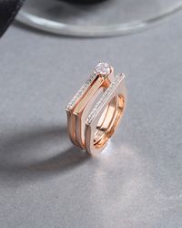 Cubic Zirconia Designer Adjustable Finger Ring for Reception