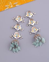 Jhumkas Buy Pearl Gold Silver Antique Jhumki Earrings Online Voylla Voylla versatile changeable golden voylla fashion brass with yellow gold plated faux stone earrings for women brass with yellow. silver antique jhumki earrings online