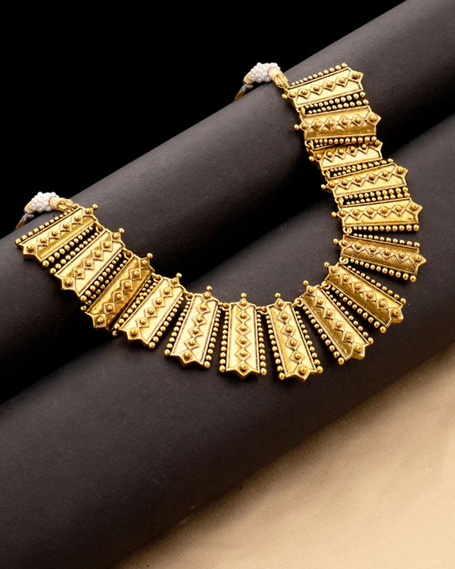 Gold statement choker necklace clearance