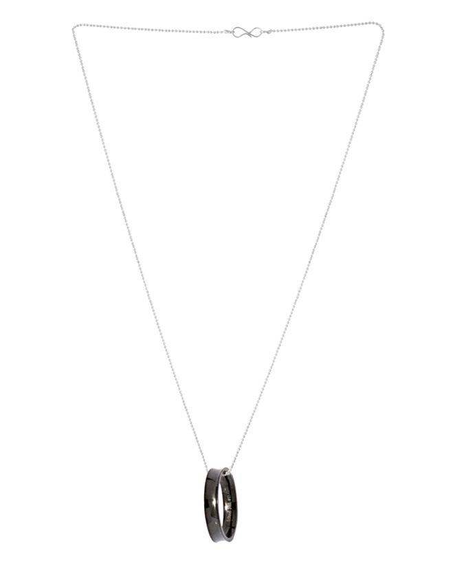 Black Ring Pendant With Chain Voylla Fashions