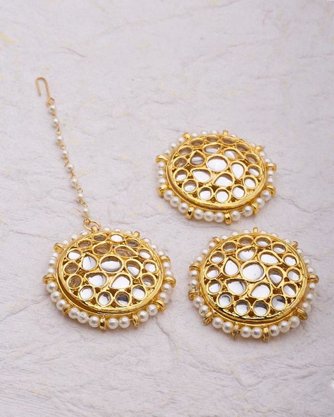 Classic Kundan Maang Tika Combo with 