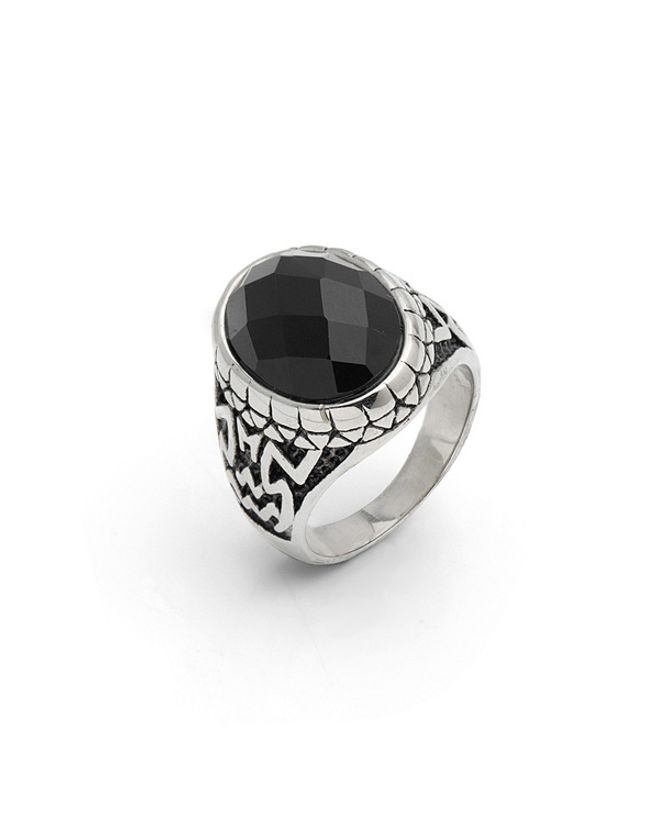 black stone ring for men