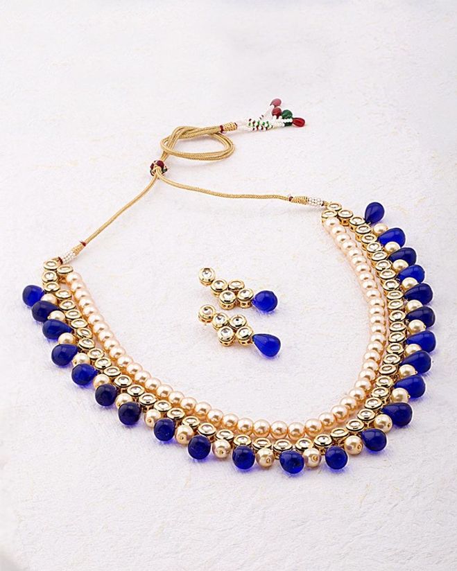 Nazaakat Kundan Pearl Necklace Set 