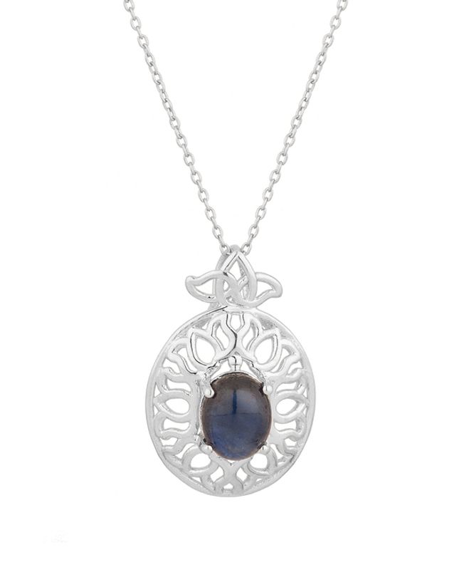 Details about   1.10 Ct Round Blue Sapphire 925 Sterling Silver Pendant With Chain 