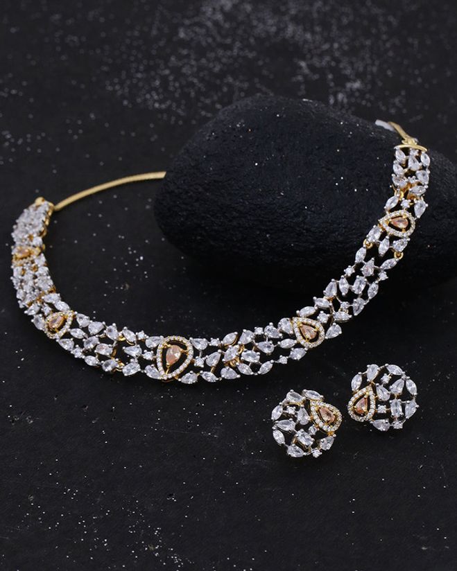 Eternal Sunshine Gems Adorned Necklace Set Voylla Fashions This is how @whatwhenwear blogger aanam chashmawala jewelled up this d. inr