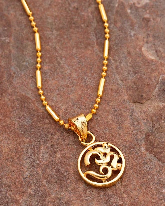 Om necklace gold mens clearance