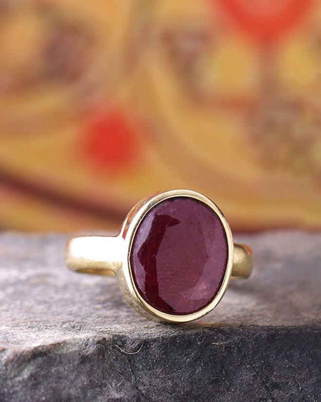 5.50 Carat 6.25 Ratti Panchdhatu Ruby Ring Manik Stone Ring for Men and  Women Adjustable ring