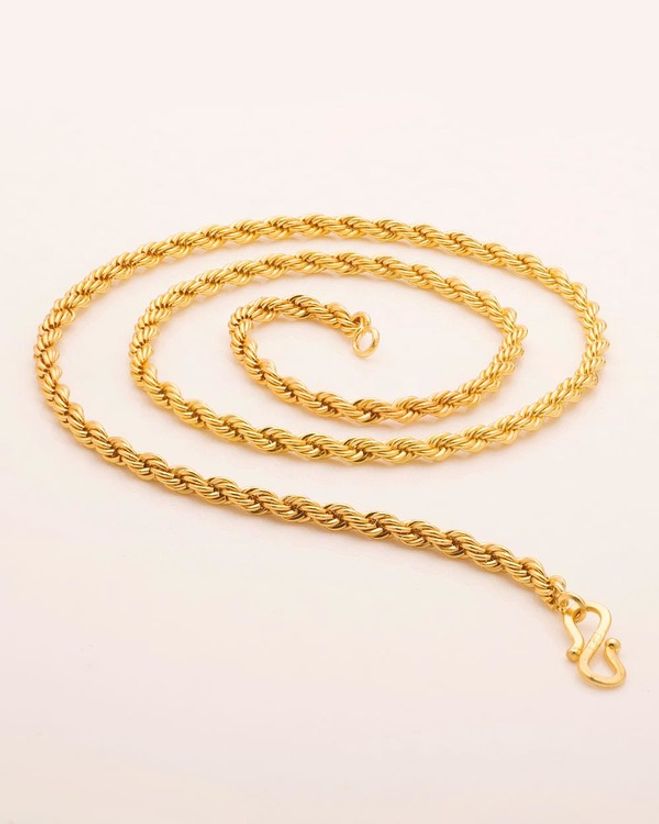 Rope type gold chain clearance