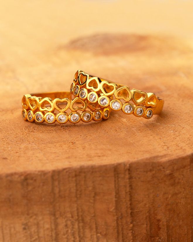 Cz Hearts Motif Toe Rings Voylla Fashions Surprise gifts, flash sale and easy delivery, return policy guaranteed. voylla