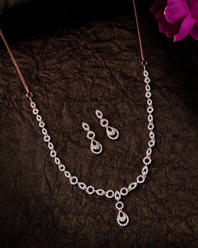 Rose Gold Plated Cz Gems Necklace Set Voylla Fashions Hi everyone i bought these earings and necklace set from the store voylla in a mall. voylla