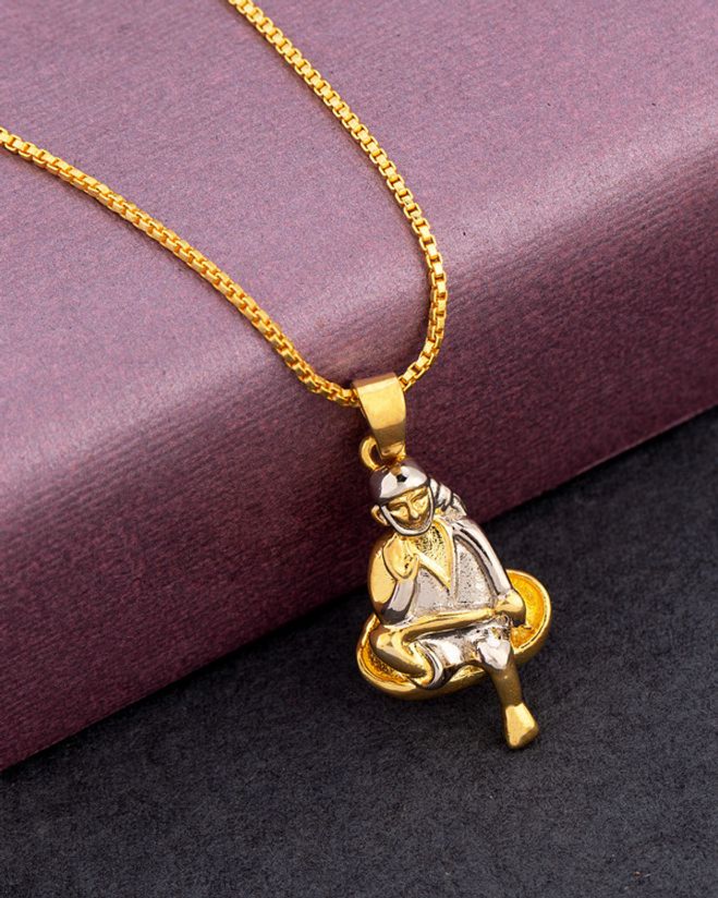 Gold sai baba pendant designs sales