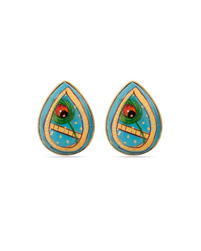Hand Painted Radha Krishna Gold Plated Earrings Voylla Fashions Voylla heart conquer rummy earrings for women indian jewellery bollywood jewellery. voylla