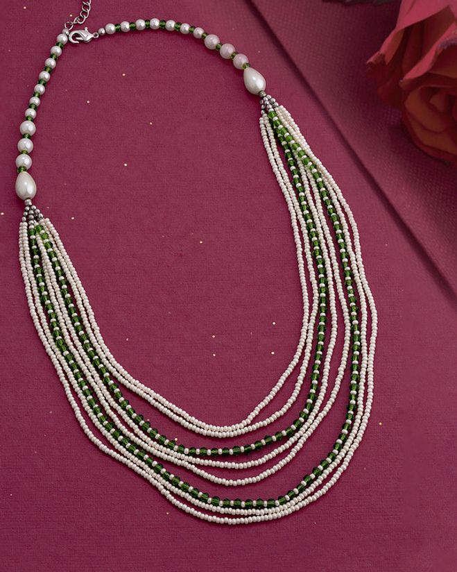 Voylla Layer Pearl Galleria Necklace 