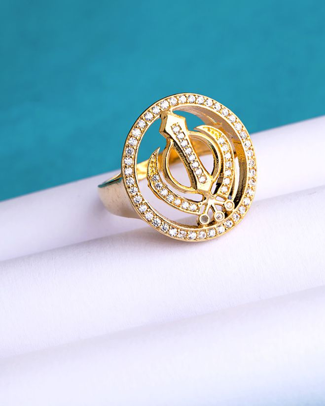 khanda ring gold